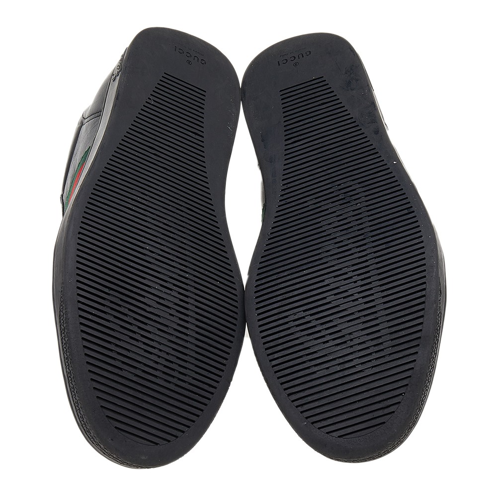 GUCCI 美品‼️定番黒テーラーJK＆PT Gucci Black Leather Web Low Top Sneakers Size 42 | eBay