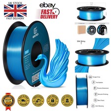 1kg 1.75mm Silk PLA Filament in Sky Blue - Ideal for Crafts & Decorative Prints