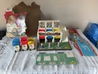 Fisher Price Dump Truckers Vintage Play Set Complete Wood People Boulders Box