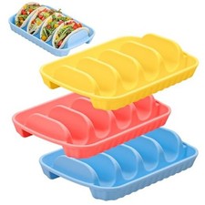 3 Packs Extra Strong Silicone Taco Holder 5mm Thickness, BPA Free  Multicolor