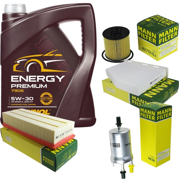 Inspektionspaket 5L Mannol Energy Premium 5W-30 FüR VW Touran 1.4 TSI Golf Plus-image