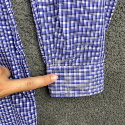 Ralph Lauren Mens Blue Check Plaid Long Sleeve Button Down Shirt LT Tall - Picture 13 of 15