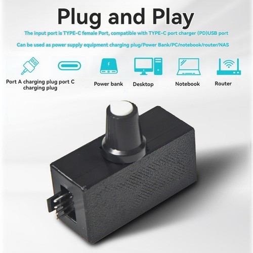 PWM-Drehzahlregler, 12 V, 4-Poliger PWM-Lüfterregler, USB-Typ-C-Stromversor8998 - Bild 6 von 9