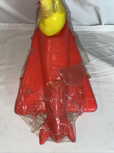 Very Rare Easter Bunny In Rocket Ship Blow Mold Toy In Cello 60’s/70’s 12” - Picture 3 of 7