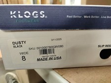 Klogs Dusty Comfort Work Clog Black Unisex Sz 8 Minimalist Casual Medical Unisex
