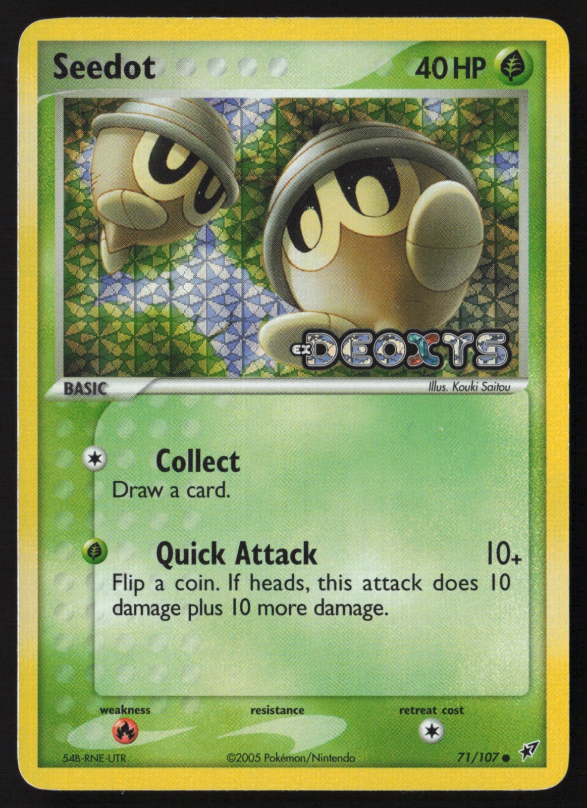 [LP] Seedot 71/107 Deoxys Reverse Holo Stamped 2005 US Seller