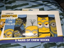 Minions 5 Pairs Crew Socks Gift Set
