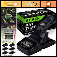 6 Pack Rat Traps - Indoor/Outdoor Mice, Voles, Chipmunks - Easy Set, Quick Kill