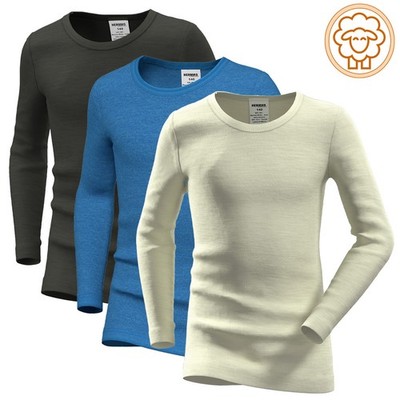 HERMKO Kinder langarm Shirt Rundhals Merinwolle/Tencel longsleeve 40283 