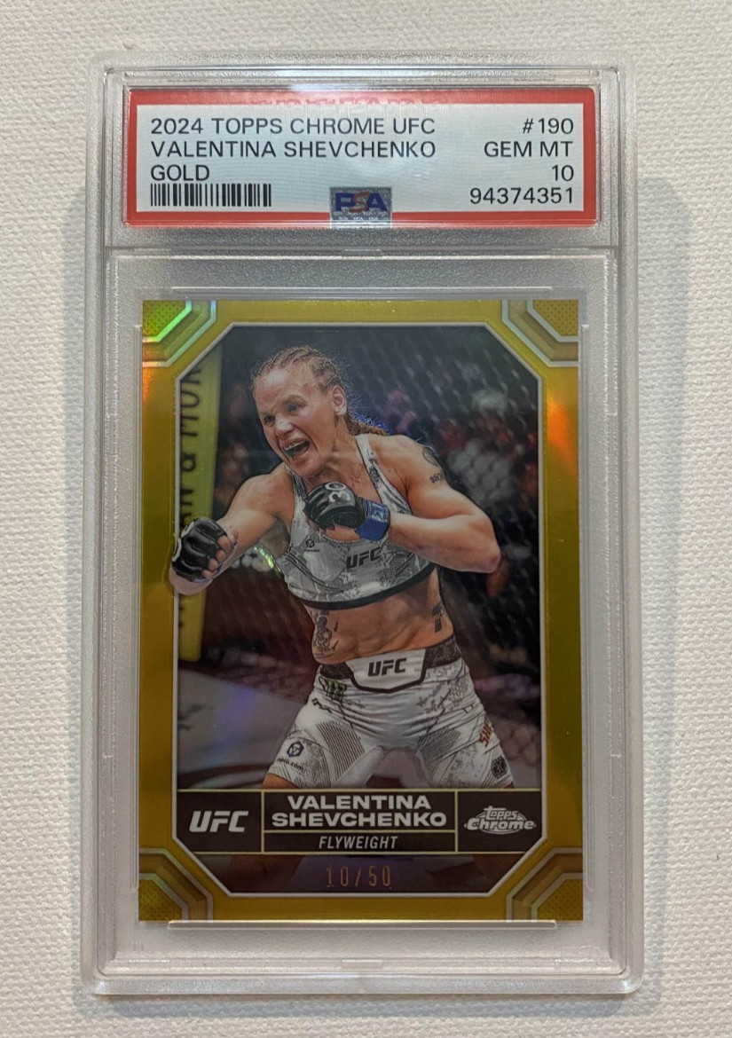 2024 Topps Chrome UFC Valentina Shevchenko Gold Refractor 10/50 #190 Champion
