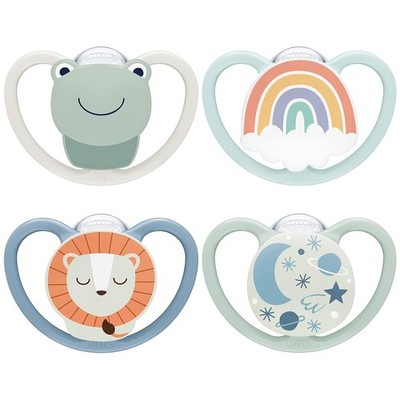 NUK Space Day & Night Babyschnuller | 0-6 Monate | Im Dunkeln leuchtende