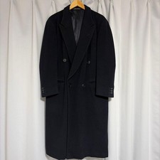 GIORGIO ARMANI Chester Coat Size 46 Navy Length 119cm Used