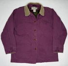 Vintage LL Bean Plaid Flannel Lined Barn Field Chore Jacket Plum Berry Womens M
