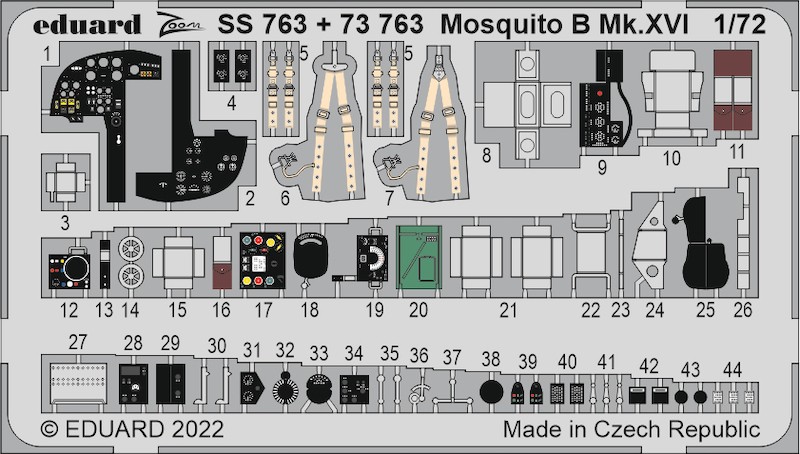 Eduard EDSS763 1:72 de Havilland Mosquito B.Mk.XVI
