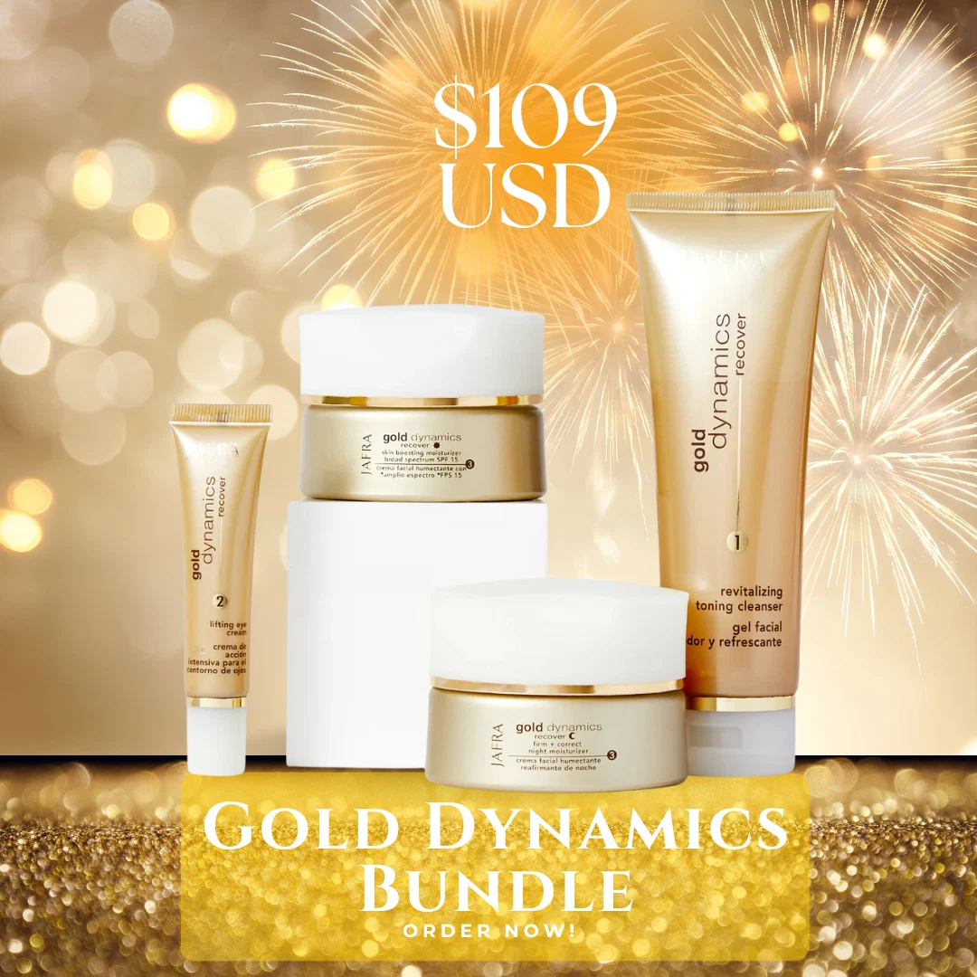 JAFRA Gold Dynamics – Skincare Bundle 4 Products - New and Sealed