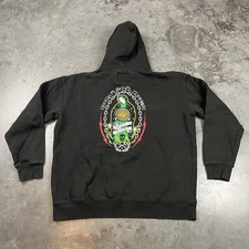 Dixxon Hoodie Mens Large Black Pullover Biker Grunge Preowned