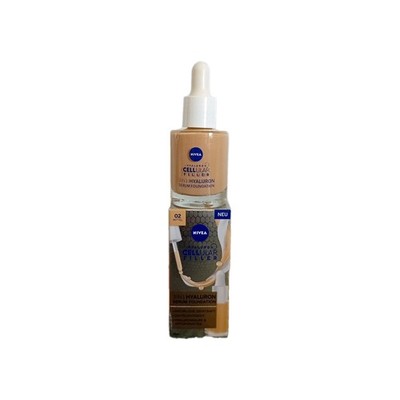 NIVEA Cellular 3in1 Hyaluron Serum Foundation Make-up NR 02 MEDIUM 30ml *NEU*