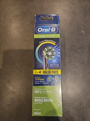 Oral-B Cross Action Toothbrush Replacement head + Clean Maximiser 4pk Free Ship 