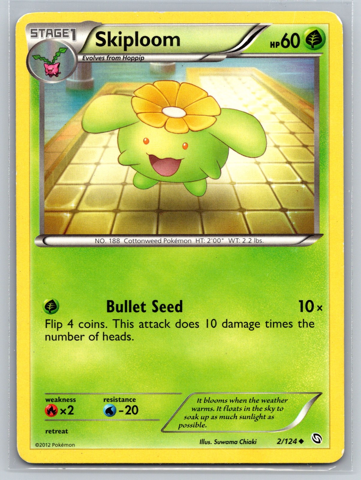 Skiploom 2/124 Pokemon Card Dragons Exalted Uncommon Grass Type Stage 1 2012