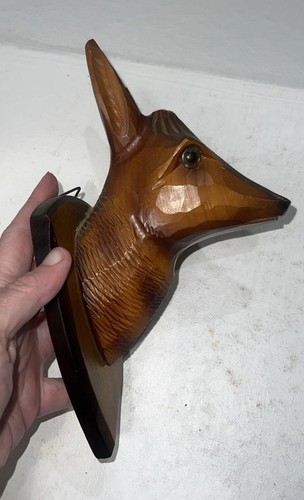 2 Rare Estate Wood DEER Mounts Stag carved HUNTING Black Forest OLD - Picture 4 of 20