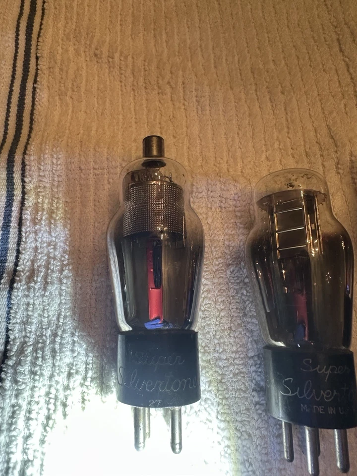 Lote de 3 tubos de vacío Silvertone de 4 pines - tipos 27, 93Y, 26 - vintage sin probar Foto 4 de 4