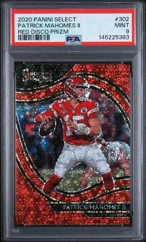 2020 PANINI SELECT RED DISCO PRIZM #302 PATRICK MAHOMES II 23/49 PSA 9