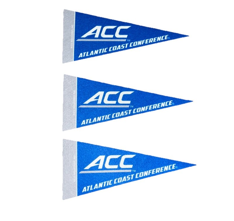 ACC Atlantic Coast Conference 3  Mini Pennants 4”x9"  Football Basketball Three