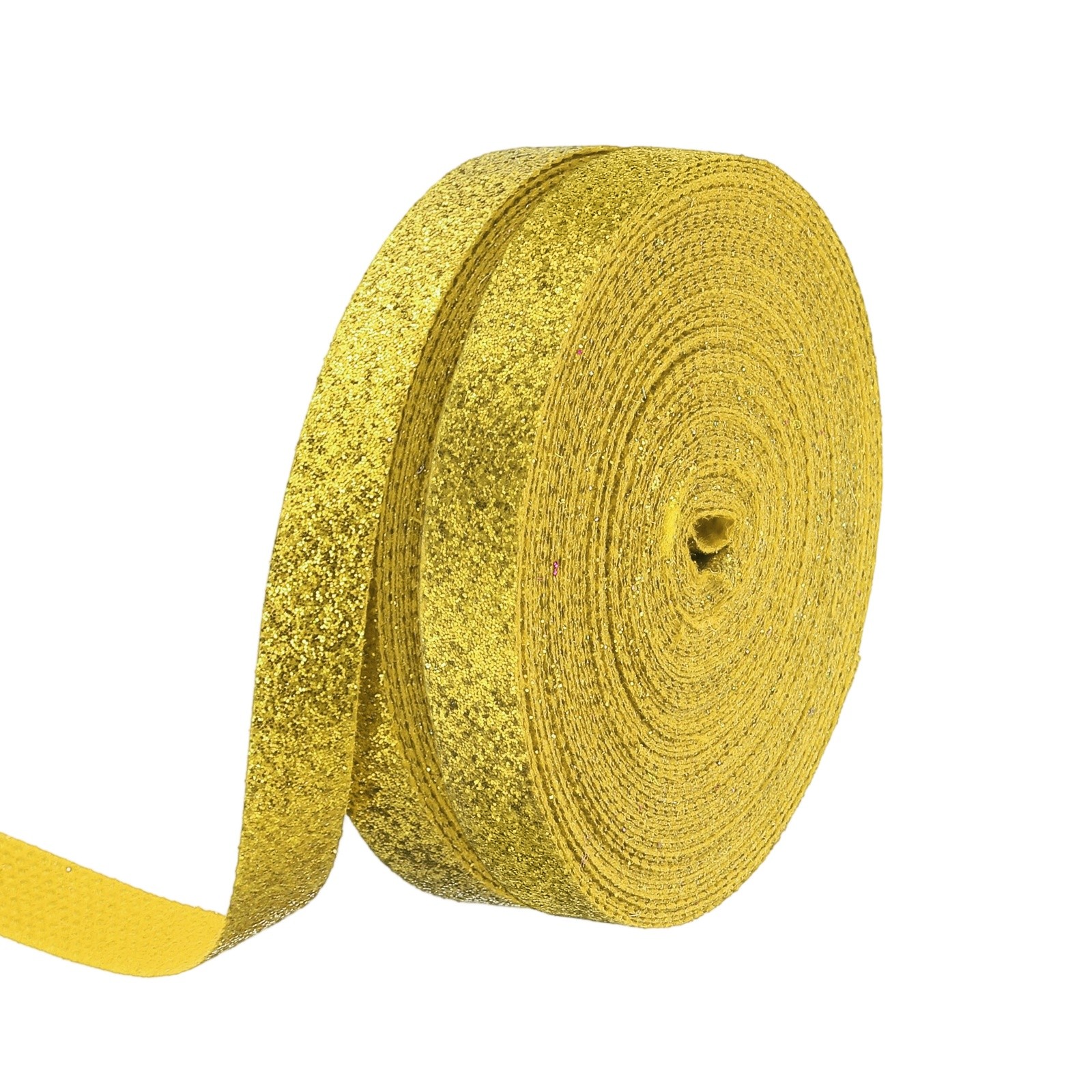 2Roll Metallic Glitter Ribbon Roll, 3/8 Inchx10 Yards Glitter Ribbon, Yellow
