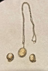 Vintage 800 Silver Victorian Cameo pendant & earrings — photo 2