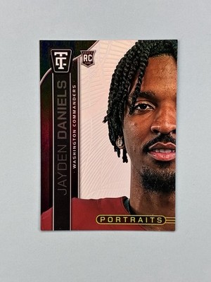 2024 Totally Certified Portraits Jayden Daniels #1 Mirror Platinum White/25