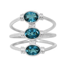 London Blue Topaz 925 Silver Plated Ring s.6 Jewelry WR13-10001