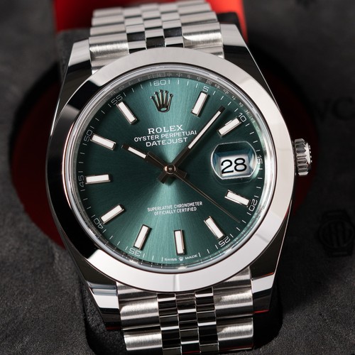 Rolex Datejust 41mm Green Dial Jubilee Bracelet Ref. 126300 Complete Set w/B&P