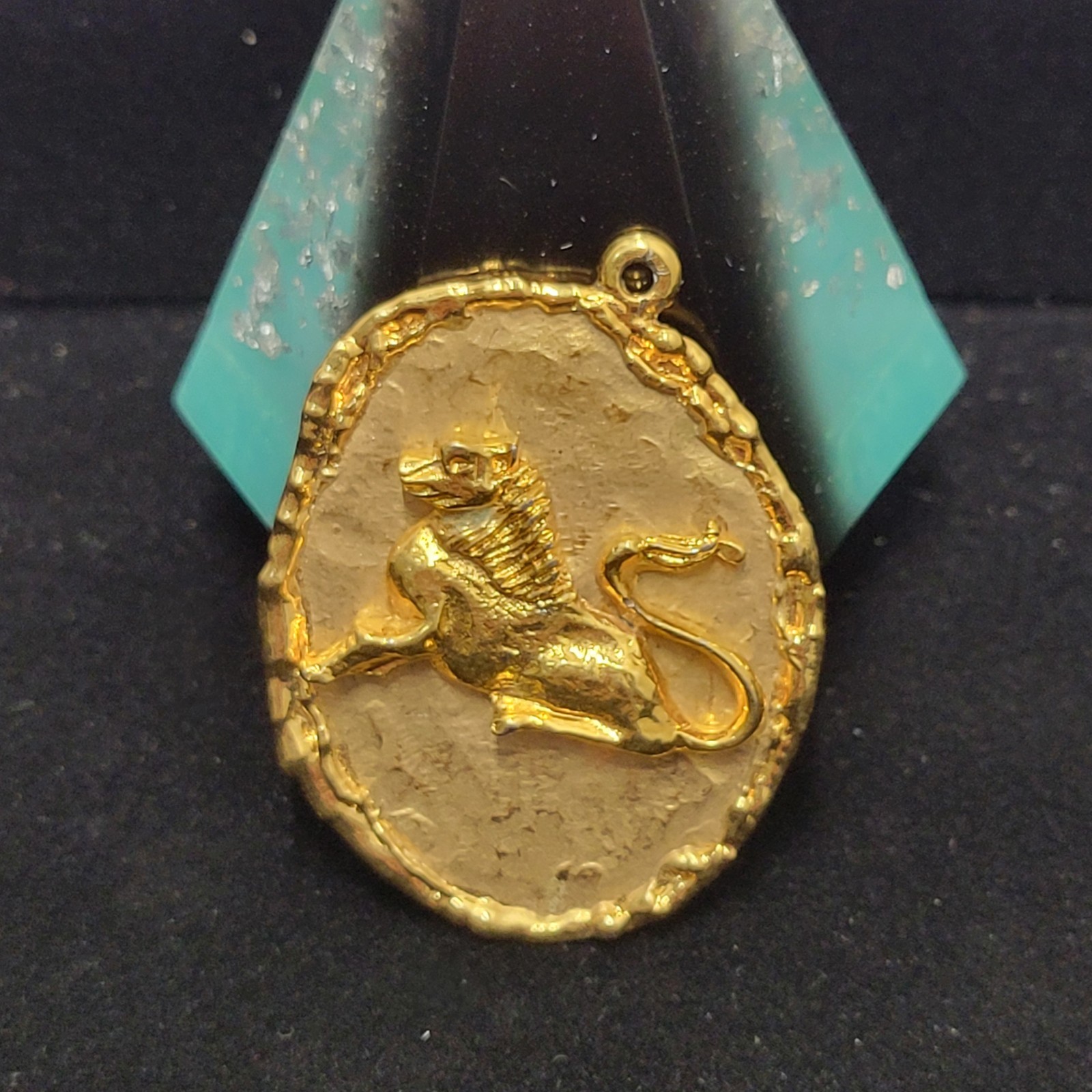 Vintage Leo Zodiac Gold-Tone Pendant Signed ART