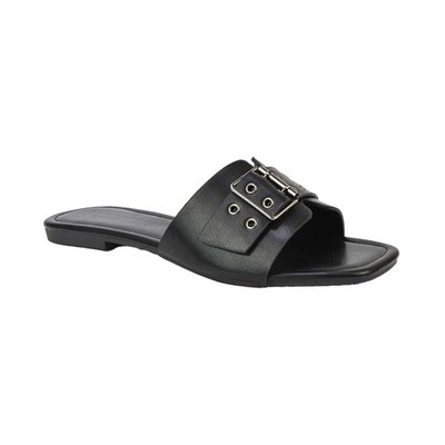XY London - Damen Sandalen ''Inez'', Schnalle, Quadratischer Zeh, Flach (XY251)