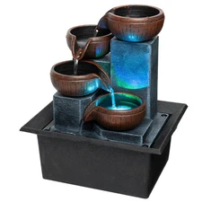 Tabletop Water Fountain-Water Fall Fountains-Indoor Desktop Fountain with Aud