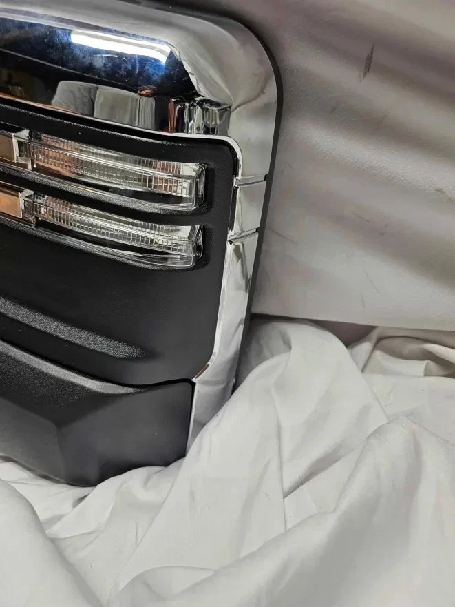 Espejo retrovisor de remolque del lado del conductor para Chevy Silverado/GMC Sierra 2500HD Chome 2020-2025 Foto 3 de 4