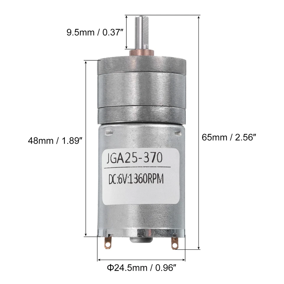Mikro Geschwindigkeit Untersetzung Getriebemotor DC 6V 1360RPM für 370 Motor - Bild 2 von 4