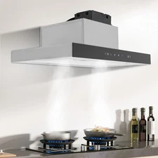23.6in Wall Mount Range Hood 350CFM Kitchen Vent Stainless Steel 3-Speed 120W