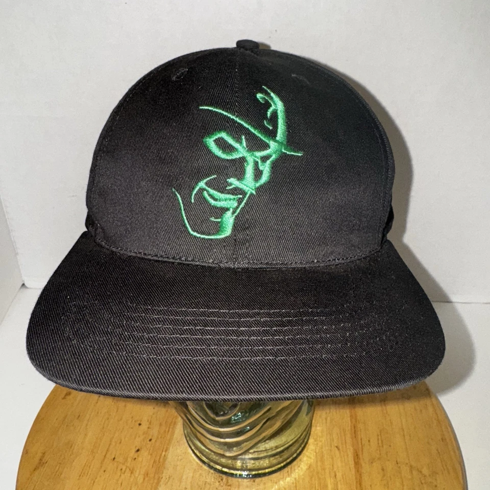 De colección 1994 Batman Forever Riddler Logo DC Comics Negro Snapback Gorra Gorra Foto 2 de 4