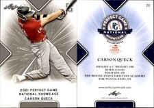 CARSON QUECK 2021 LEAF PERFECT GAME 