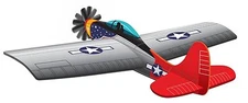 Airplane Kite Air Force Thunderbolt + RipStop + Line + Prop + Tails + Clip
