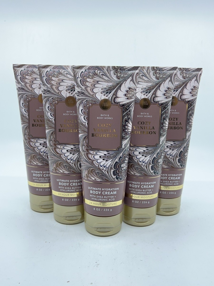 bath and body works (5 Pc) COZY VANILLA BOURBON Body Cream 8 Oz