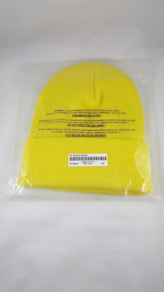 Supreme Cat In The Hat Dr. Seuss Beanie FW18 Bright Yellow NWT | eBay