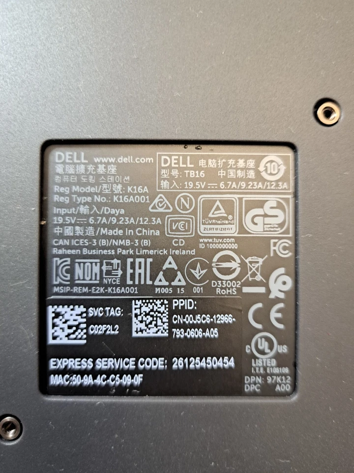 Dell K16A USB-C Thunderbolt Docking Station - Image 3 of 4