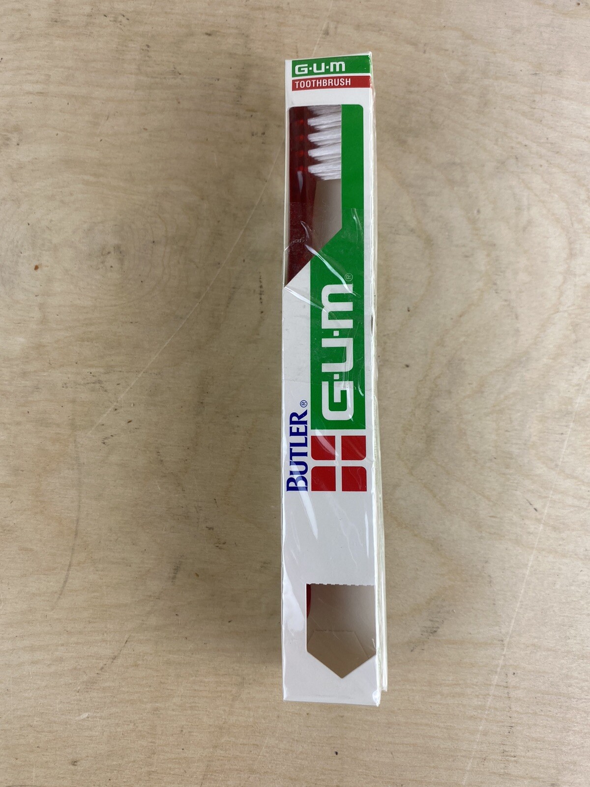 2 VTG Butler G-U-M Toothbrush Red Slender Head 300p Brand Ne