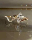 3TCW Marquise Cut Moissanite Bridal Set Engagement Ring 14K Yellow Gold Plated