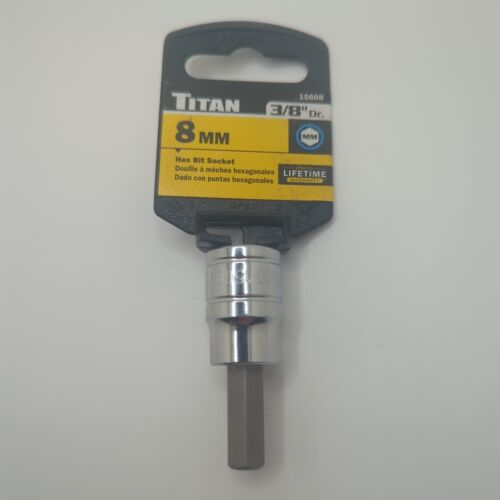 Titan 15608 3/8-Inch Drive x 8mm Hex Bit Socket - 8 mm - Photo 1/2