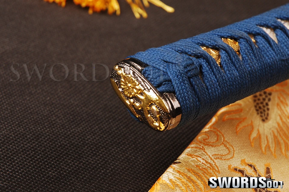 Espada Samurai Hoja Real Afilada Acero Carbono Wakizashi T10 Azul Noble Japonés Foto 4 de 4