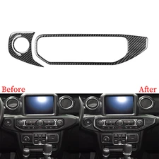 AC Ignition Switch Panel Trim For Jeep Wrangler JL Gladiator JT 18+ Carbon Fiber