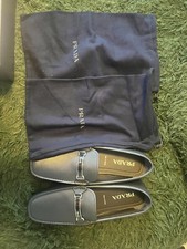 Prada Saffiano Leather Loafers Navy Blue SZ11 NEVER WORN OUTSIDE (ONLY TRIED ON)